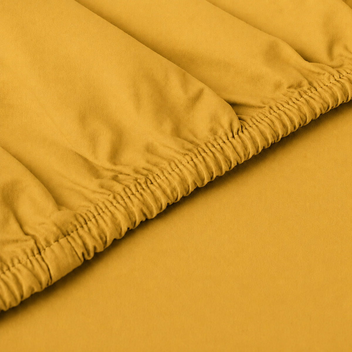 Drap-housse satin de coton Uni - Or miel